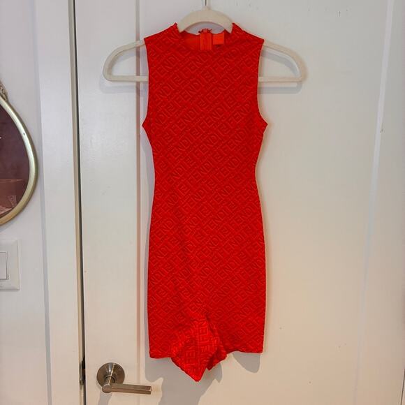 NEW FENDI X SKIMS Georgia Red and Orange Thigh Length Bodysuit XS MSRP $… - Picture 2 of 10